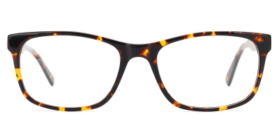 Vkyee prescription square unisex eyeglasses in acetate materials, front color tortoise.