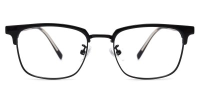 Vkyee prescription optical eyeglasses male square mixed materials frame, front color black