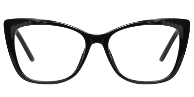 Vkyee prescription optical eyeglasses female oval TR90 frame,front color black