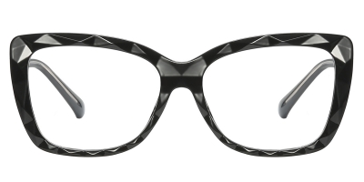 Vkyee prescription square women eyeglasses in TR material, front color black