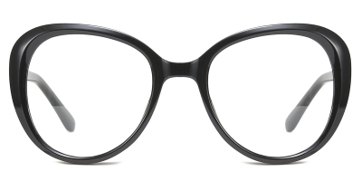 Vkyee prescription oval women eyeglasses in TR90 material,front color black.