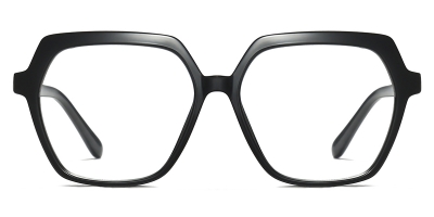 Vkyee prescription geometric female eyeglasses in TR90 material,front color black .