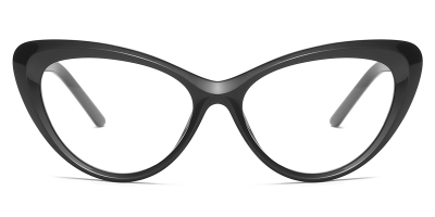 Vkyee prescription cat-eye female eyeglasses in TR90 material ,front color black.