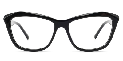 Vkyee prescription cateye female  eyeglasses in acetate and mixed materials,  front color black . 