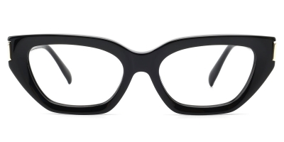 Vkyee prescription unisex eyeglasses in cat-eye shape made by acetate material, front color black