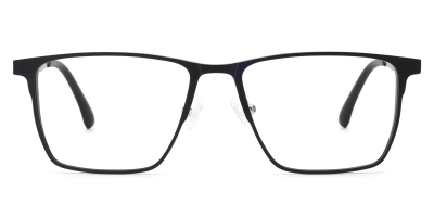 Vkyee prescription men eyeglasses in square shape with titanium  material,  ,front color black .