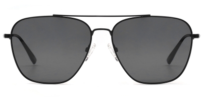 Vkyee sunglasses eyewear female square double bridge metal frame,front color black
