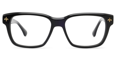 Vkyee prescription square unisex eyeglasses in acetate material, front color black