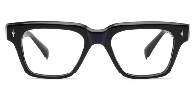 Vkyee prescription square men eyeglasses in acetate material, front color black