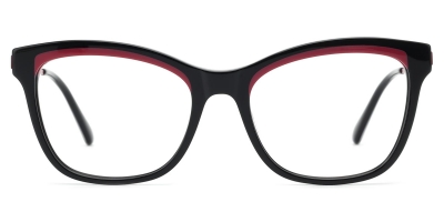 Vkyee prescription square women eyeglasses in mixed material, front color purple.