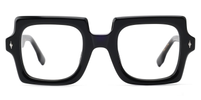 Vkyee prescription square unisex eyeglasses in acetate and mixed materials ,front color black .
