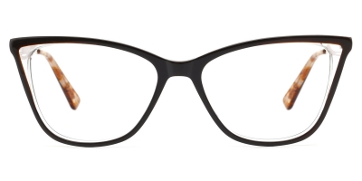 Vkyee prescription cateye female  eyeglasses in acetate  material,  front color brown . 