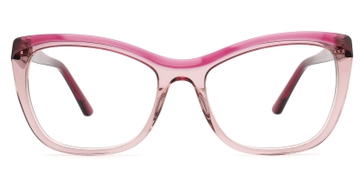 Vkyee prescription cat eye female eyeglasses in acetate material,front color pink .
