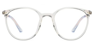 Vkyee prescription round women eyeglasses in TR90 material,front  color clear  .