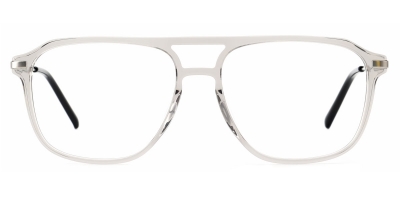Vkyee prescription rectangle men eyeglasses in mixed materials, front color grey.