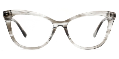 Vkyee prescription cat-eye women eyeglasses in acetate material, front color brown.
