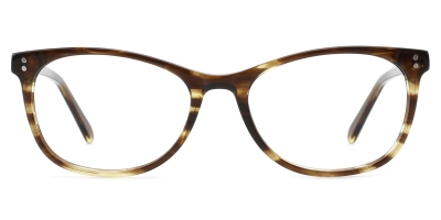 Vkyee prescription oval women eyeglasses in acetate materials, front color stripe.