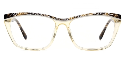 Vkyee prescription women eyeglasses in square shape made by acetate material, front color yellow