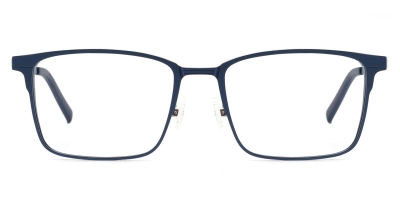 Vkyee prescription men eyeglasses in rectangle shape with titanium  material,  ,front color blue.