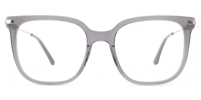 Vkyee prescription rectangle unisex eyeglasses in mixed materials, front  color grey.