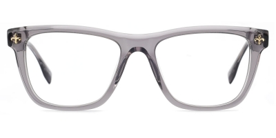 Vkyee prescription square unisex eyeglasses in mixed material, front color grey .