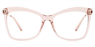 Vkyee prescription square female eyeglasses in TR90 material and mixed materials ,front color pink .