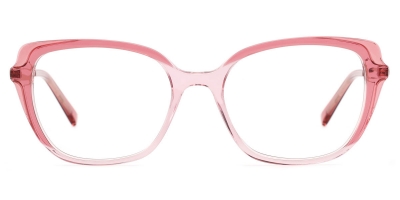 Vkyee prescription oval women eyeglasses in mixed materials, front color pink.