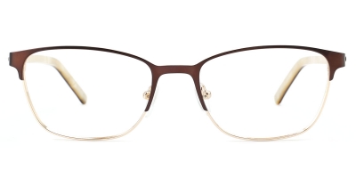 Vkyee prescription oval shape women eyeglasses in other material ,  front color brown .