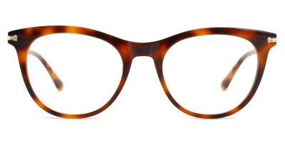 Vkyee prescription round women eyeglasses in mixed material, front color tortoise.