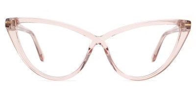 Vkyee prescription cat-eye women eyeglasses in mixed material, front color pink.