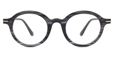 Vkyee prescription optical eyeglasses unisex round acetate materials frame, front color stripe