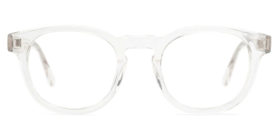 Vkyee prescription unisex eyeglasses in round shape made by mixed material, front color clear