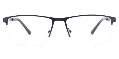 Vkyee prescription men eyeglasses square in shape with metal material, front color blue.