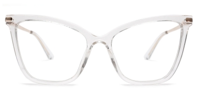 Vkyee prescription women eyeglasses in cat-eye shape made by plastic material, front color clear