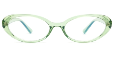 Vkyee prescription women eyeglasses oval in shape with acetate material, front color green.