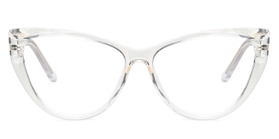 Vkyee prescription optical eyeglasses female oval TR90 frame,front color clear