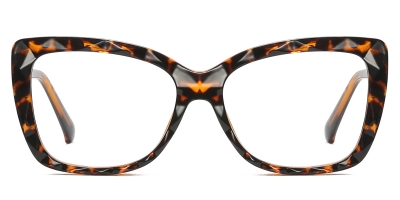 Vkyee prescription square women eyeglasses in TR material, front color tortoise.