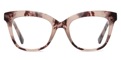 Vkyee prescription square female eyeglasses in TR90 material, front color brown.