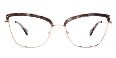 Vkyee prescription women eyeglasses square in shape with mixed materials, front color stripe.