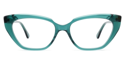 Vkyee prescription cat-eye women eyeglasses in acetate material, front color green