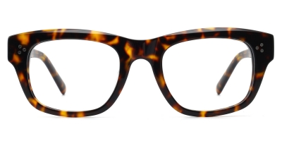 Vkyee prescription square unisex eyeglasses in mixed material, front color tortoise.