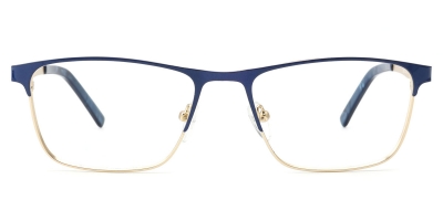 Vkyee prescription men eyeglasses square in shape with metal material, front color blue.