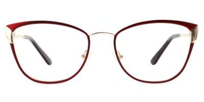 Vkyee prescription optical eyeglasses female square metal frame,front color red