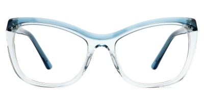 Vkyee prescription cat eye female eyeglasses in acetate material,front color blue .