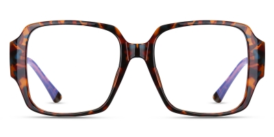 Vkyee prescription square women eyeglasses in TR90 material, front  color tortoise.