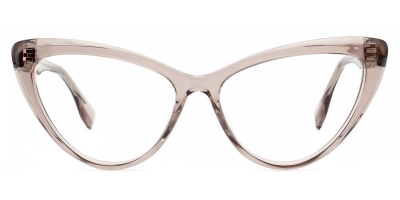 Vkyee prescription cat-eye women eyeglasses in acetate material, front color brown.
