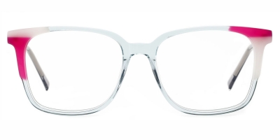 Vkyee prescription women eyeglasses in square shape made by acetate material, front color blue.