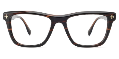 Vkyee prescription square unisex eyeglasses in mixed material, front color demi.