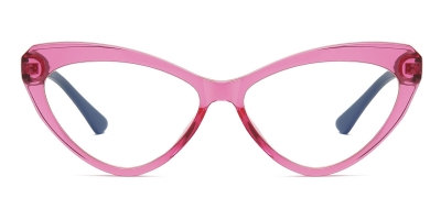 Vkyee prescription optical eyeglasses women cateye TR90 frame,front color pink 