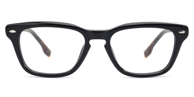 Vkyee prescription square unisex eyeglasses in acetate material, front color black